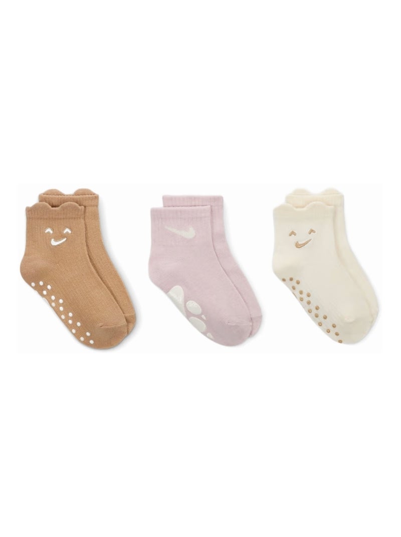 Chaussettes Bébé lot de 3 - Nike Beige - Kiabi