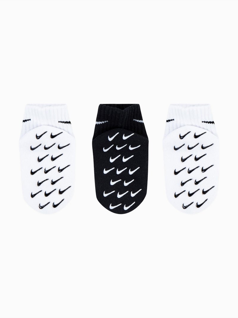 Chaussettes bébé lot de 3 - nike Blanc Noir - Kiabi