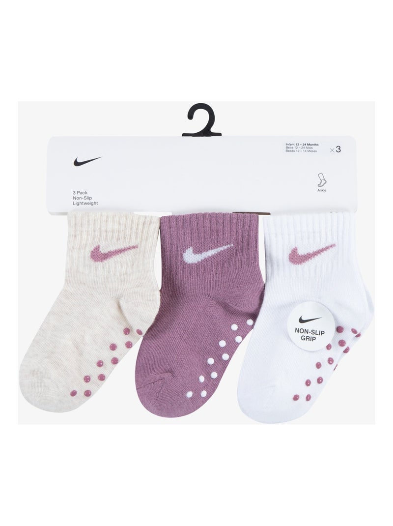 Chaussettes Bébé Nike Core gripper unisex 3 pack Blanc - Kiabi