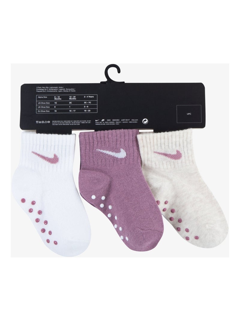 Chaussettes Bébé Nike Core gripper unisex 3 pack Blanc - Kiabi