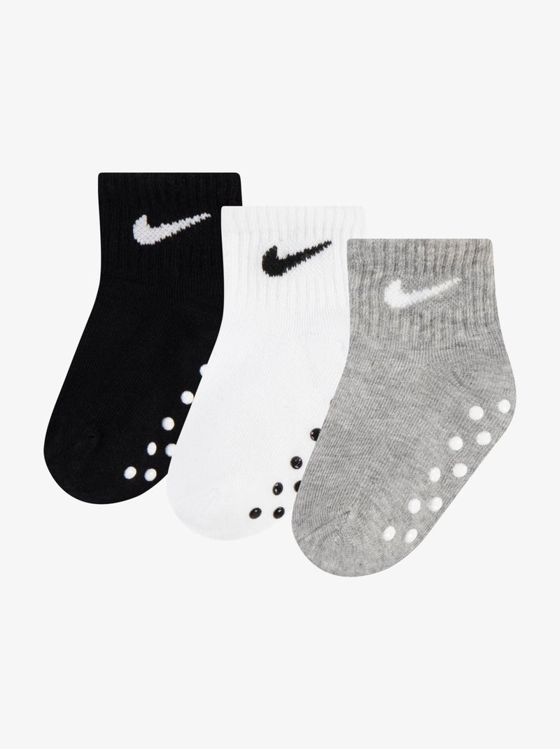 Chaussettes Bébé Nike Core gripper unisex 3 pack Noir - Kiabi