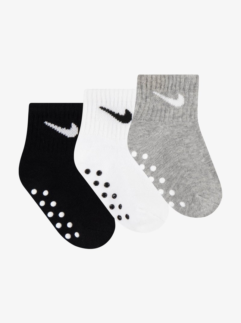 Chaussettes Bébé Nike Core gripper unisex 3 pack Noir - Kiabi