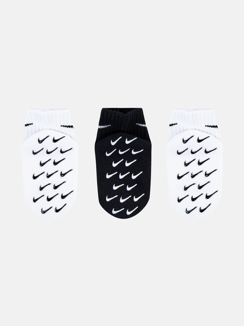 Chaussettes Bébé Nike lot de 3 Blanc Noir - Kiabi