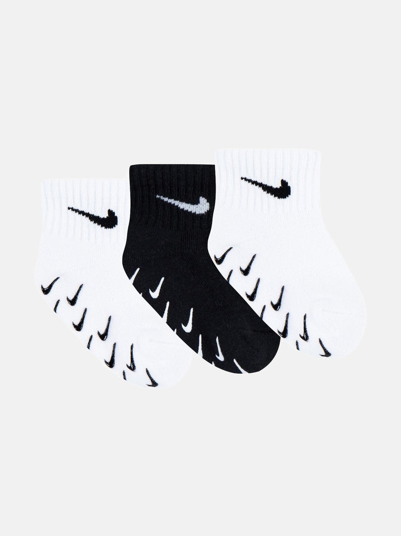 Chaussettes Bébé Nike lot de 3 Blanc Noir - Kiabi