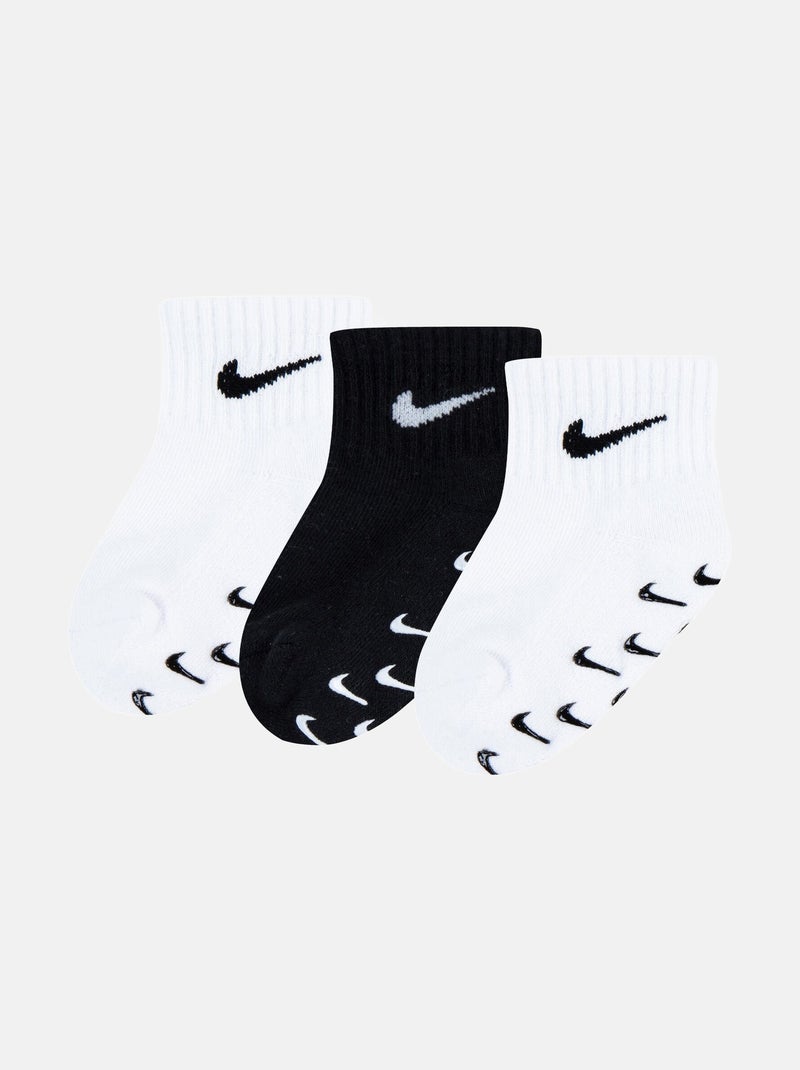 Chaussettes Bébé Nike lot de 3 Blanc Noir - Kiabi