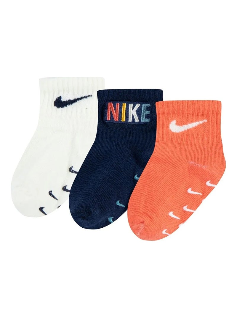 Chaussettes Bébé Nike lot de 3 Blanc Orange Noir - Kiabi