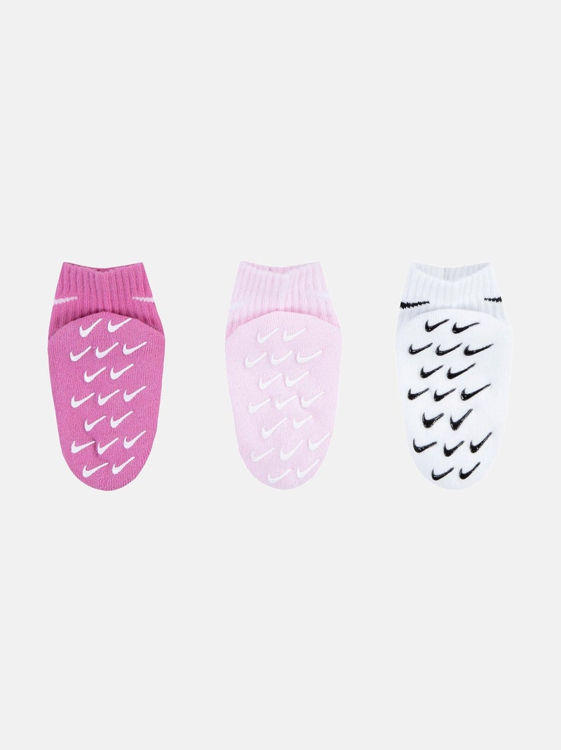 Chaussettes Bébé Nike lot de 3 Blanc Rose - Kiabi