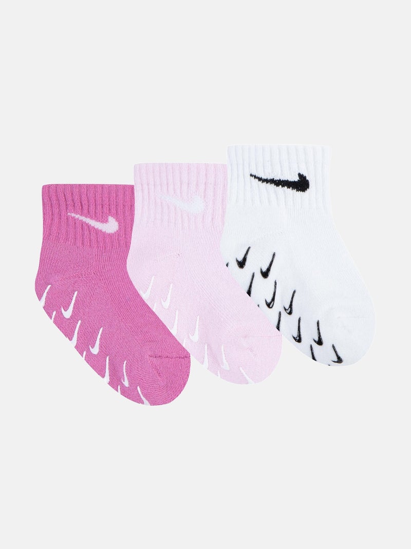 Chaussettes Bébé Nike lot de 3 Blanc Rose - Kiabi
