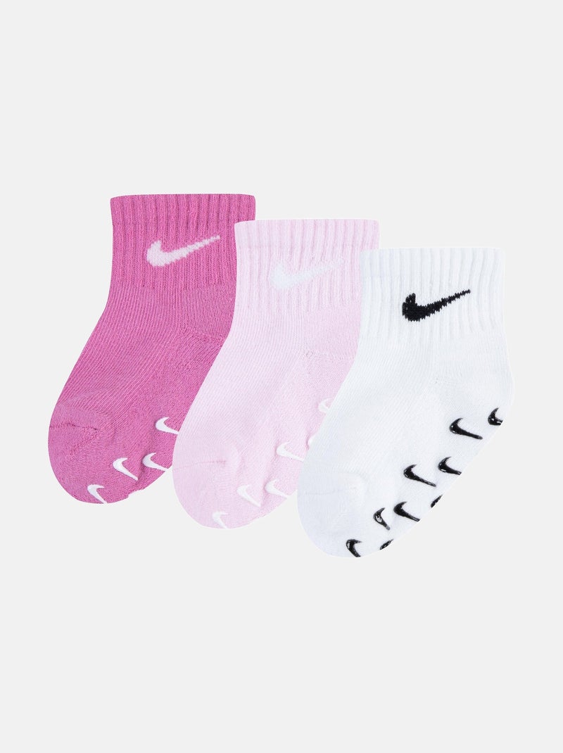 Chaussettes Bébé Nike lot de 3 Blanc Rose - Kiabi