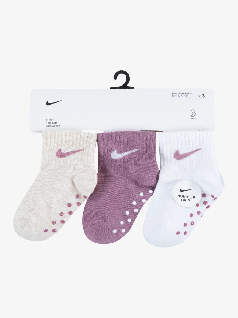 Chaussettes Bébé Nike lot de 3 Blanc Violet - Kiabi