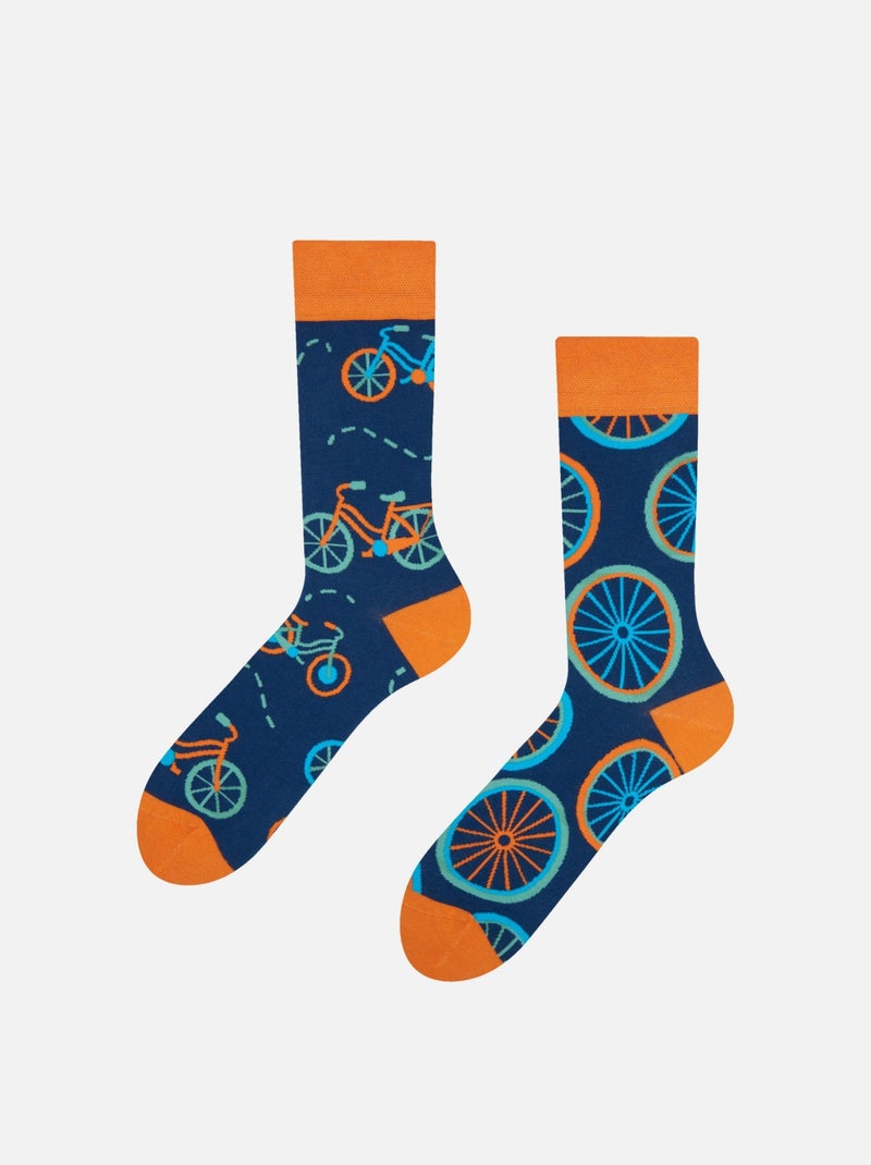 Chaussettes Bicyclette Orange Bleu - Kiabi