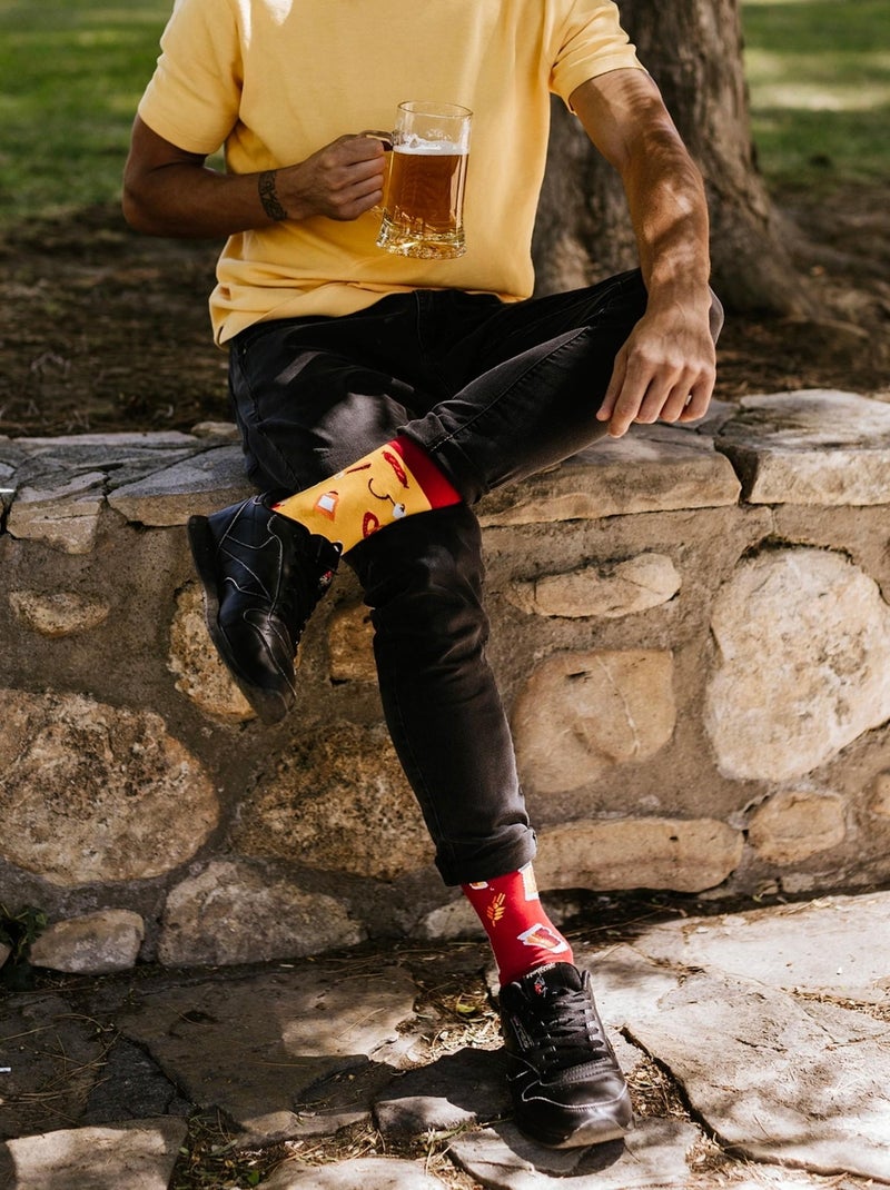 Chaussettes Bières et Barbecue Rouge - Kiabi