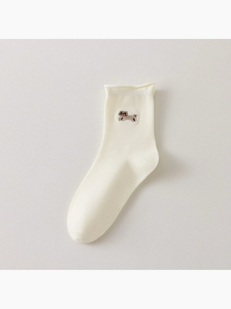 Chaussettes Blanches Petit Chien & Chat Beige - Kiabi