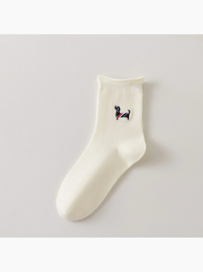 Chaussettes Blanches Petit Chien & Chat Beige - Kiabi