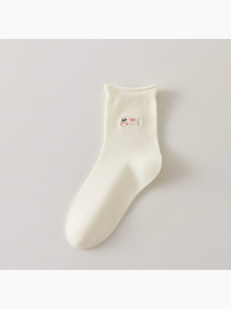 Chaussettes Blanches Petit Chien & Chat Bleu - Kiabi