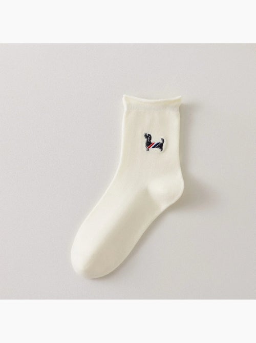 Chaussettes Blanches Petit Chien & Chat - Kiabi