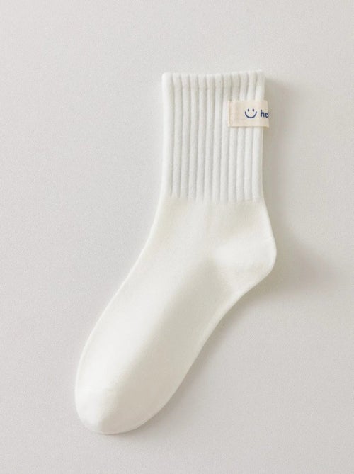 Chaussettes Blanches Smiley - Kiabi
