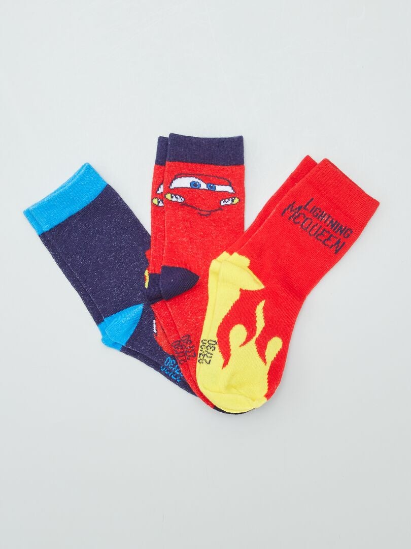 Chaussettes 'Cars' - lot de 3 Rouge - Kiabi