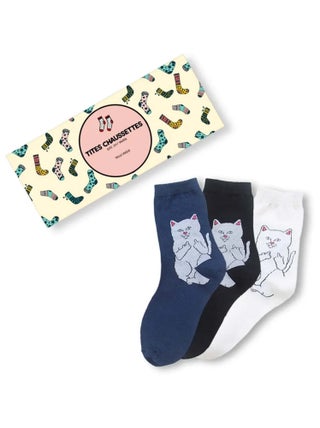 Chaussettes Chat Rebel (Lot x3) | Titeschaussettes
