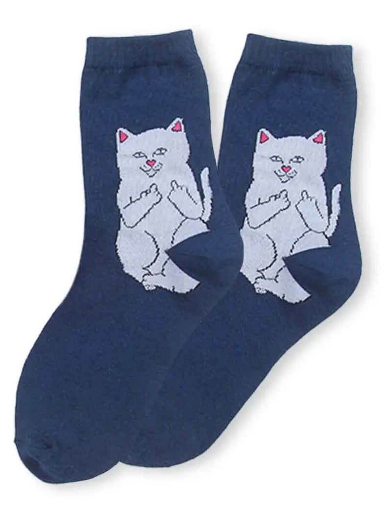 Chaussettes Chat Rebel | Titeschaussettes Bleu - Kiabi