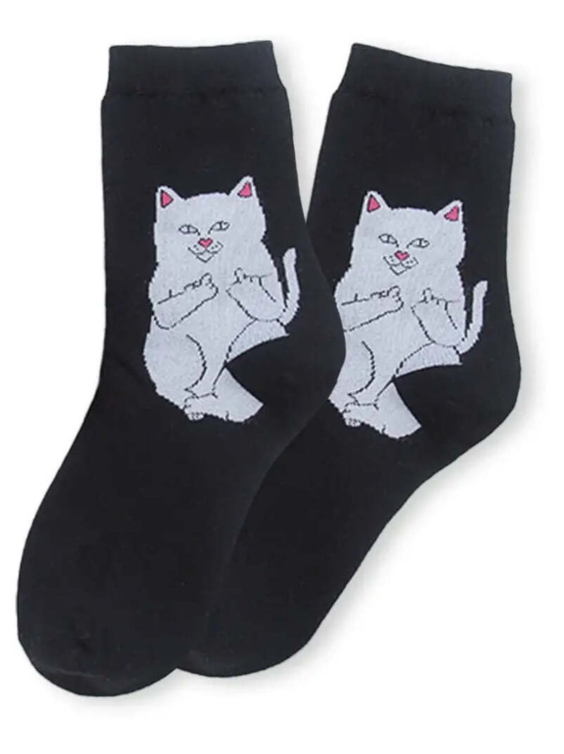 Chaussettes Chat Rebel | Titeschaussettes Noir - Kiabi