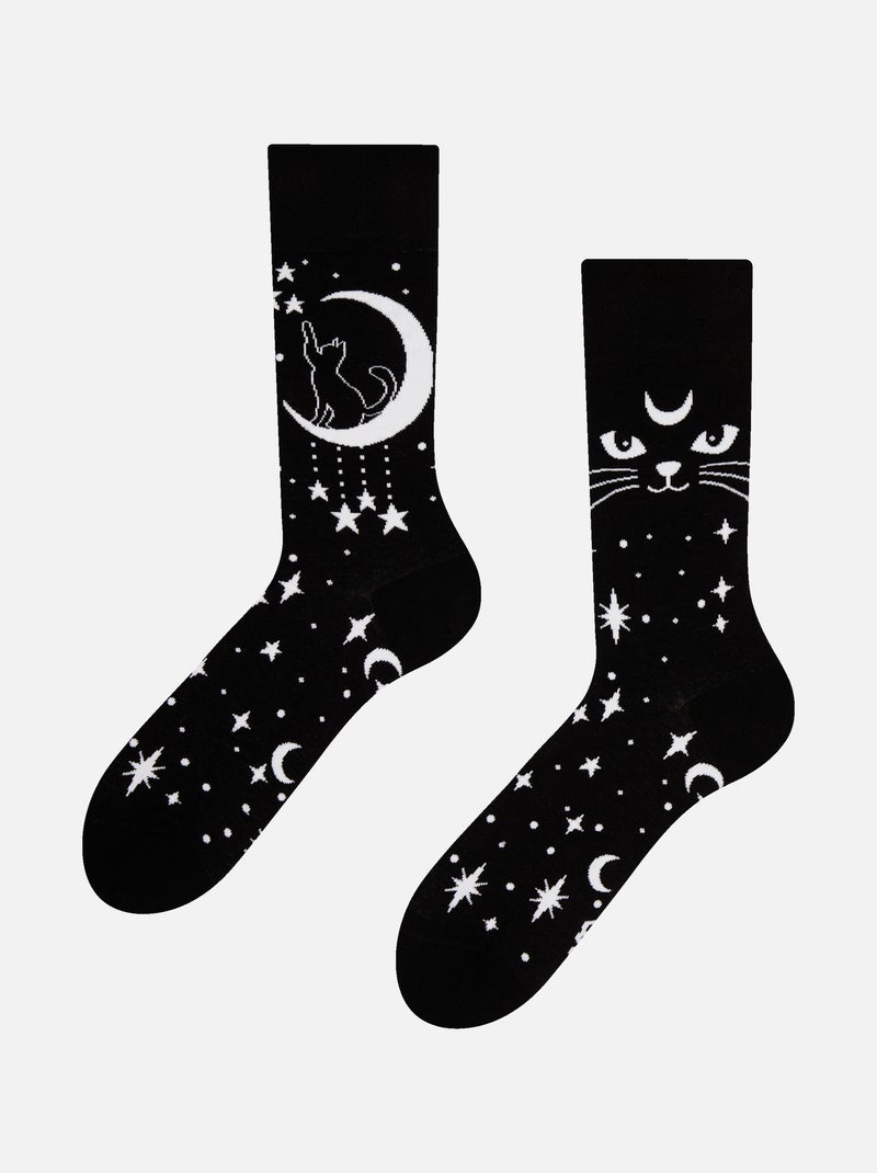 Chaussettes Chats Mystiques Noir Multicolore - Kiabi