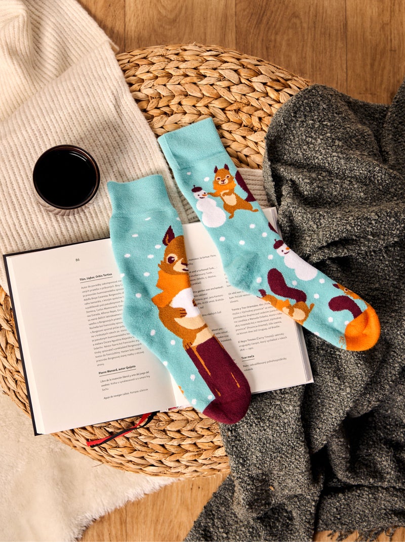 Chaussettes Chaudes Écureuil d'Hiver Bleu - Kiabi