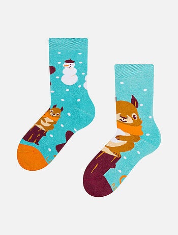 Chaussettes Chaudes Enfants Écureuil d'Hiver