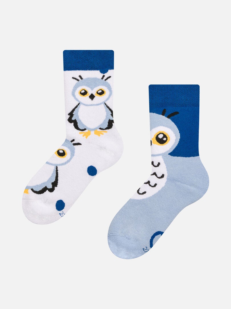 Chaussettes Chaudes Enfants Hibou des Neiges Bleu - Kiabi