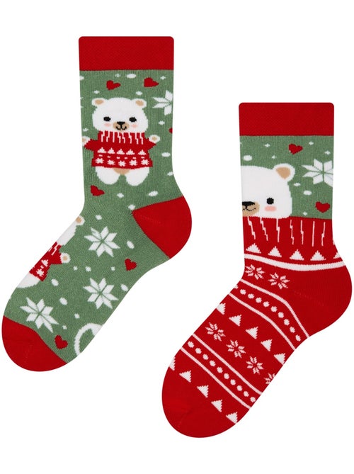 Chaussettes Chaudes Enfants Ours à l'Écharpe - Kiabi