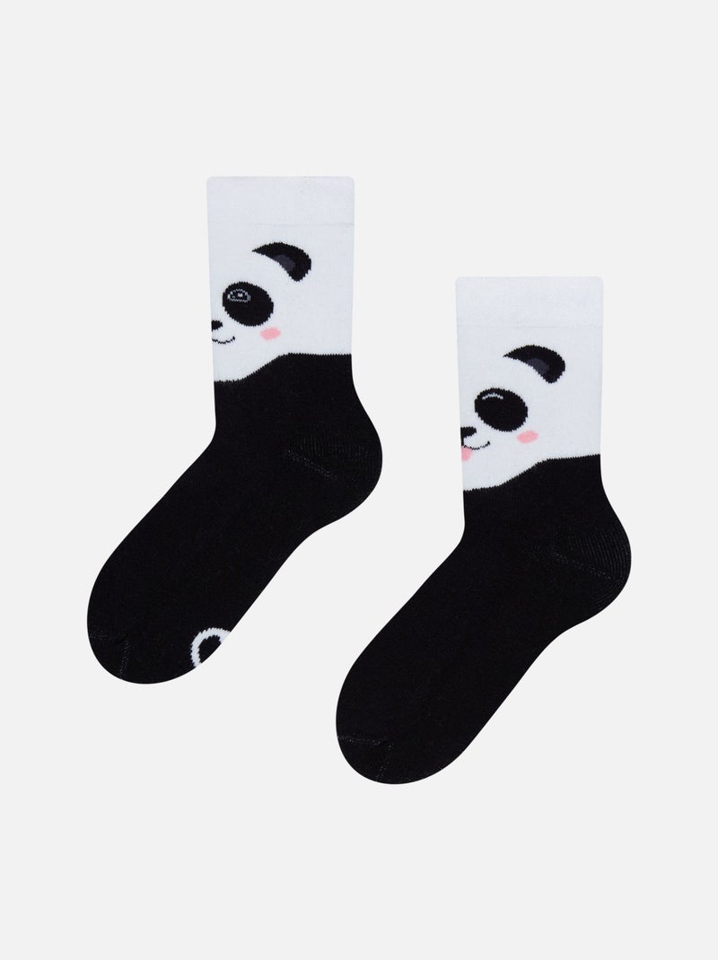 Chaussettes Chaudes Enfants Panda Joyeux Noir Blanc - Kiabi