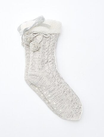 Chaussettes chaudes fourrées antidérapantes