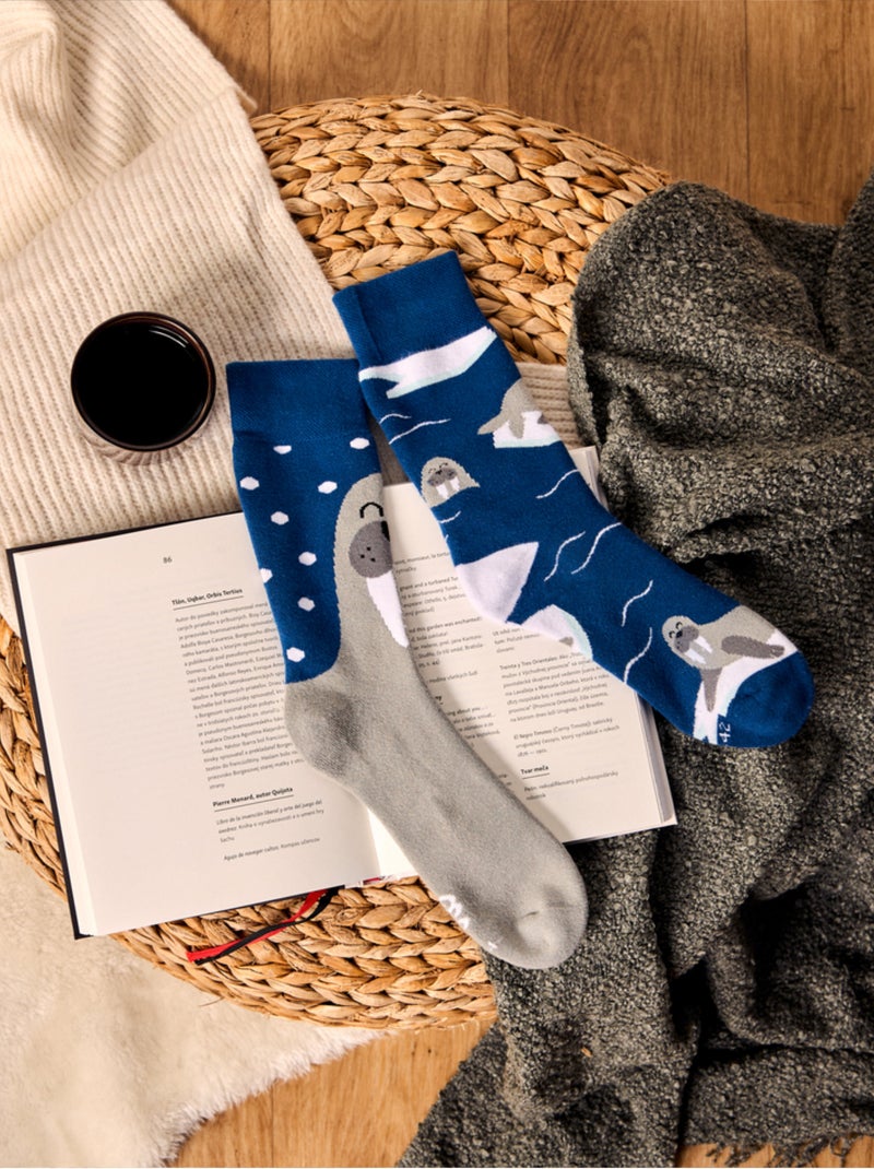 Chaussettes Chaudes Morses Bleu marine - Kiabi