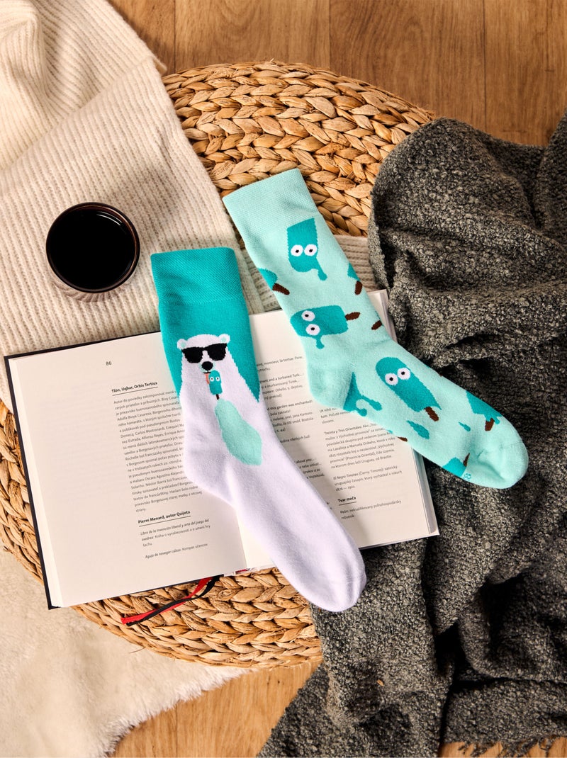 Chaussettes Chaudes Ours OG & Sucettes Bleu - Kiabi