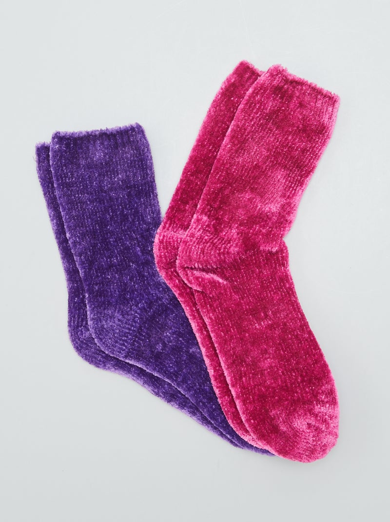 Chaussettes chaudes Rose/Violet - Kiabi