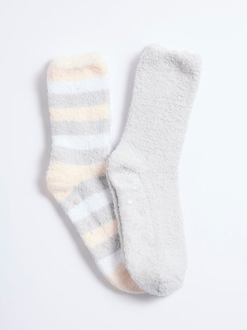 Chaussettes chaudes semelle picots - Kiabi