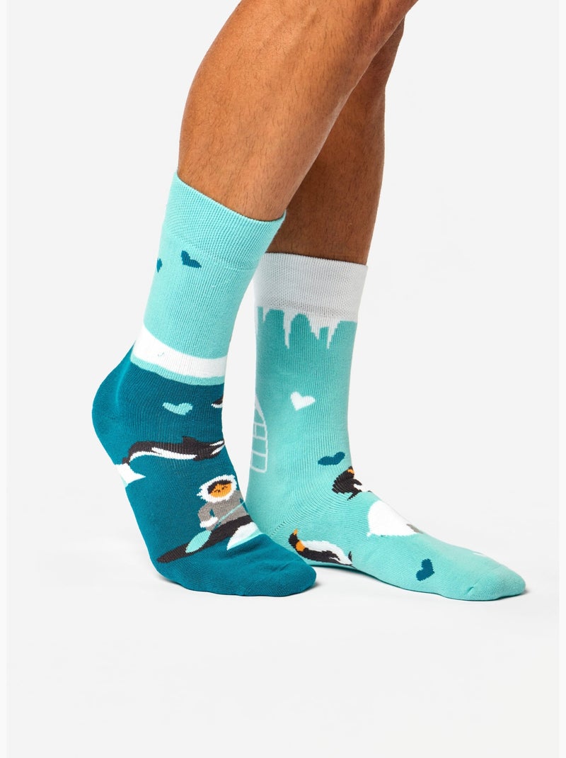 Chaussettes Chaudes Sur La Banquise Bleu - Kiabi