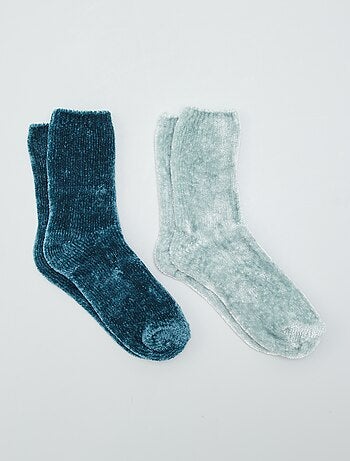 Chaussettes fourrées Femme Renne - Bleu marine - Kiabi - 12.99€