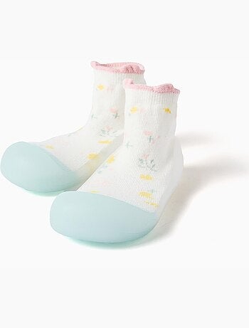 Chaussettes-chaussons à motif floral