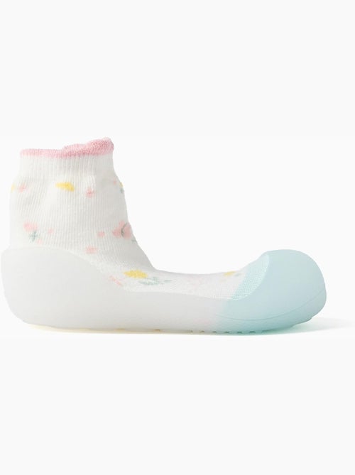 Chaussettes-chaussons à motif floral - Kiabi