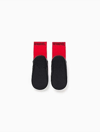 Chaussettes-chaussons avec semelle antidérapante et spider-man