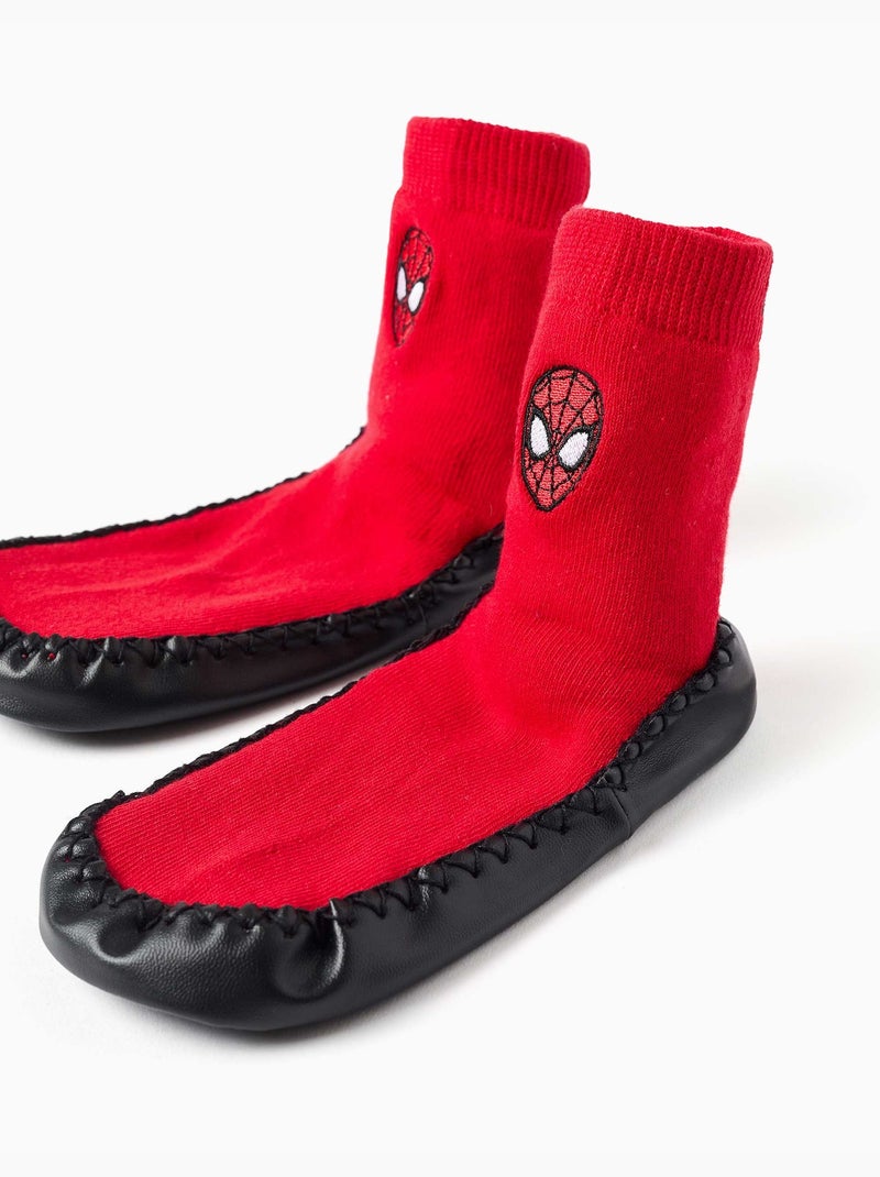 Chaussettes-chaussons avec semelle antidérapante et Spider-Man Rouge - Kiabi