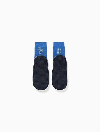 Chaussettes-chaussons avec semelle antidérapante et superman