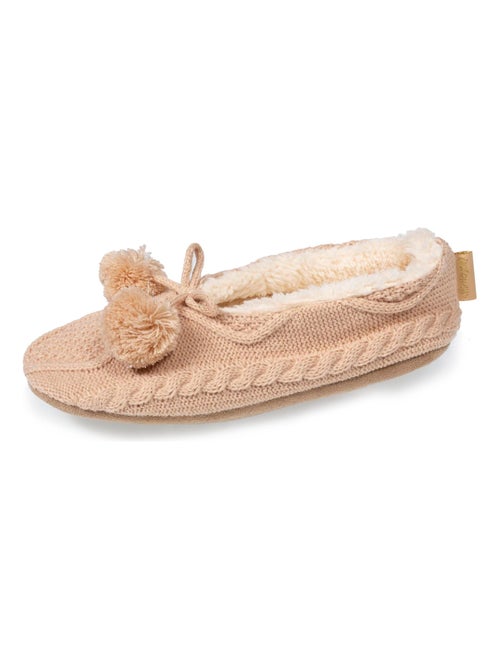 Chaussettes-chaussons femme pompons Isotoner - Kiabi
