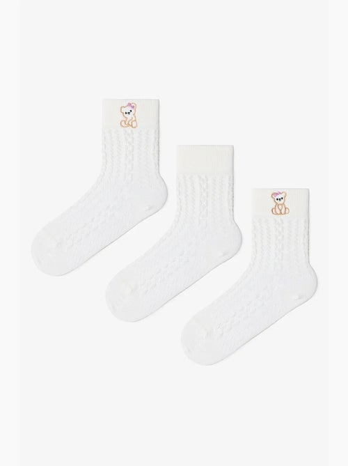 Chaussettes cheville à motif ours marshmallow cutie penti - Kiabi Chaussettes cheville à motif ours marshmallow cutie penti - Kiabi
