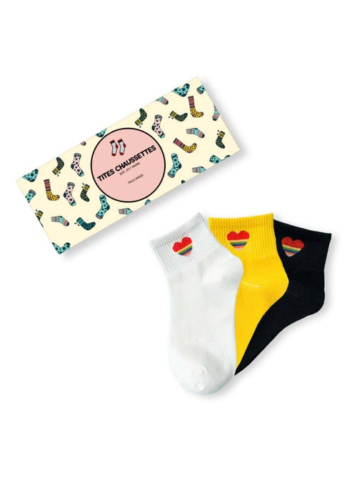 Chaussettes Coeur Arc-en-Ciel (Lot x3) | Titeschaussettes - Kiabi