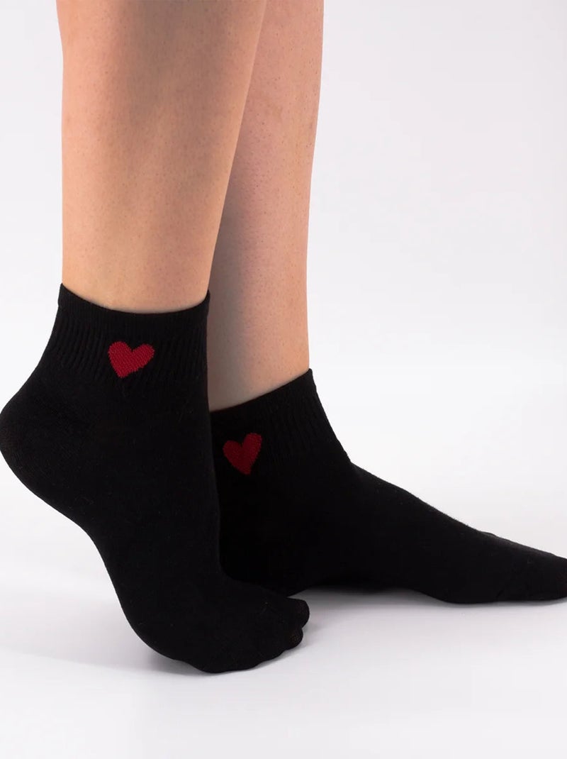 Chaussettes Coeur Courtes| Titeschaussettes Noir - Kiabi