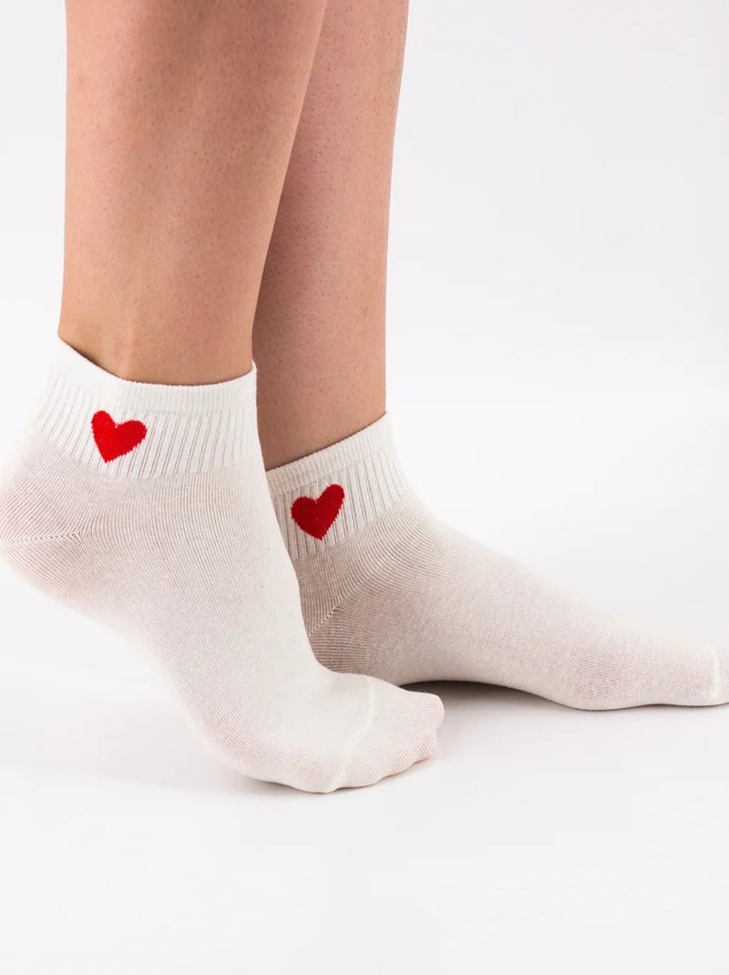 Chaussettes Coeur Courtes| Titeschaussettes Rouge - Kiabi
