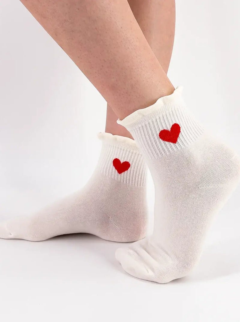 Chaussettes Coeur Dentelle | Titeschaussettes Blanc - Kiabi