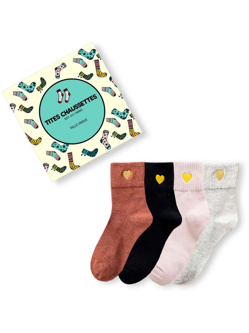 Chaussettes Coeur Doré Longue (Lot x4) | Titeschaussettes Multicolore - Kiabi